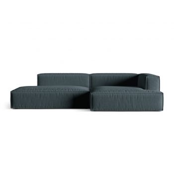 Coltar modular dreapta 4 locuri, Nuria-215, Micadoni Home, 312x147x72 cm, tesatura structurata chenille, petrol inchis