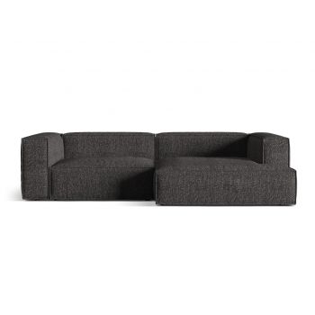 Coltar modular dreapta 4 locuri, Nuria-260, Micadoni Home, 292x147x72 cm, tesatura boucle, antracit