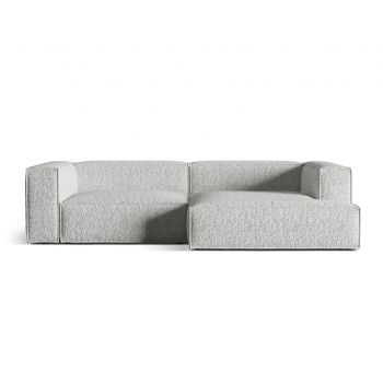 Coltar modular dreapta 4 locuri, Nuria-260, Micadoni Home, 292x147x72 cm, tesatura boucle, argintiu
