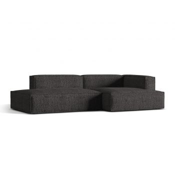 Coltar modular dreapta 4 locuri, Nuria-260, Micadoni Home, 312x147x72 cm, tesatura boucle, antracit
