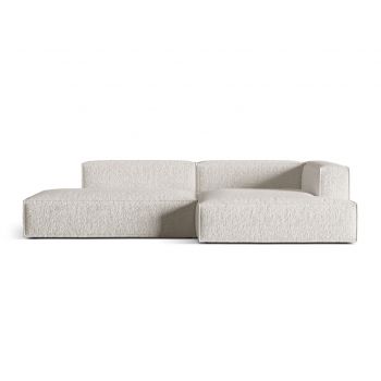 Coltar modular dreapta 4 locuri, Nuria-260, Micadoni Home, 312x147x72 cm, tesatura boucle, gri bej melange