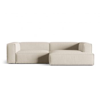 Coltar modular dreapta 4 locuri, Nuria-88, Micadoni Home, 292x147x72 cm, catifea, bej