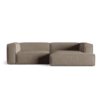 Coltar modular dreapta 4 locuri, Nuria-88, Micadoni Home, 292x147x72 cm, catifea, gri beton