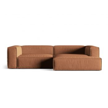 Coltar modular dreapta 4 locuri, Nuria-88, Micadoni Home, 292x147x72 cm, catifea, miere