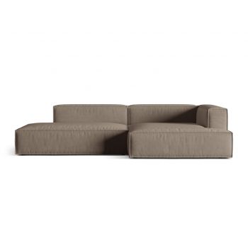 Coltar modular dreapta 4 locuri, Nuria-88, Micadoni Home, 312x147x72 cm, catifea, gri beton