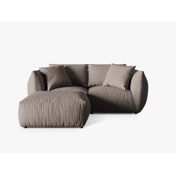 Coltar modular reversibil 4 locuri, Chris-259, Micadoni Home, 220x200x80 cm, tesatura structurata chenille, bej sand