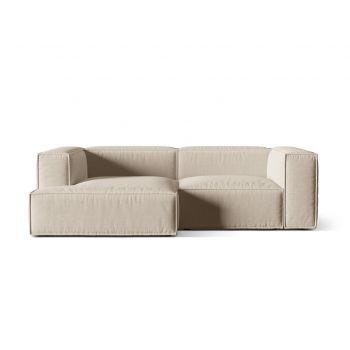 Coltar modular stanga 3 locuri, Nuria-215, Micadoni Home, 252x147x72 cm, tesatura structurata chenille, bej