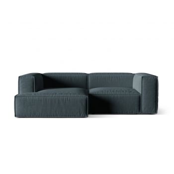 Coltar modular stanga 3 locuri, Nuria-215, Micadoni Home, 252x147x72 cm, tesatura structurata chenille, petrol inchis