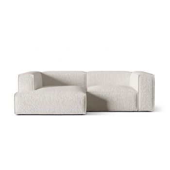 Coltar modular stanga 3 locuri, Nuria-260, Micadoni Home, 252x147x72 cm, tesatura boucle, gri bej melange