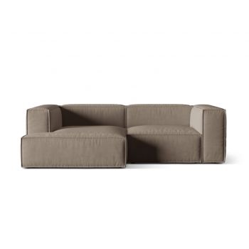 Coltar modular stanga 3 locuri, Nuria-88, Micadoni Home, 252x147x72 cm, catifea, gri beton
