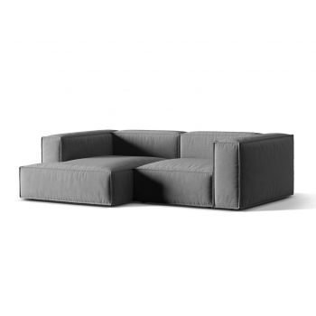 Coltar modular stanga 3 locuri, Nuria-88, Micadoni Home, 252x147x72 cm, catifea, gri