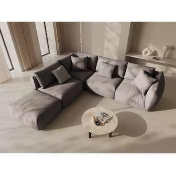 Coltar modular stanga 4 locuri, Chris-259, Micadoni Home, 295x290x80 cm, tesatura structurata chenille, bej sand