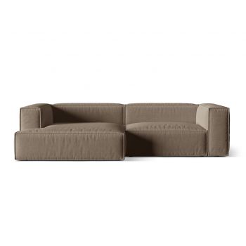 Coltar modular stanga 4 locuri, Nuria-215, Micadoni Home, 292x147x72 cm, tesatura structurata chenille, cappuccino