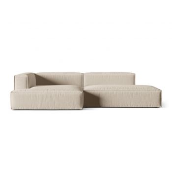 Coltar modular stanga 4 locuri, Nuria-215, Micadoni Home, 312x147x72 cm, tesatura structurata chenille, bej