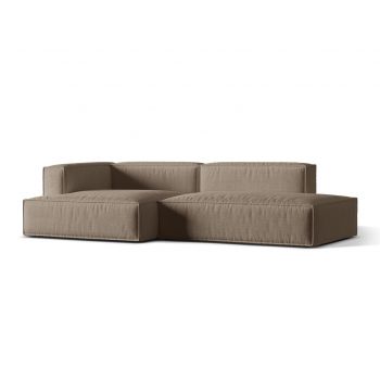 Coltar modular stanga 4 locuri, Nuria-215, Micadoni Home, 312x147x72 cm, tesatura structurata chenille, cappuccino