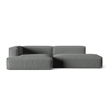 Coltar modular stanga 4 locuri, Nuria-215, Micadoni Home, 312x147x72 cm, tesatura structurata chenille, gri