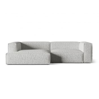 Coltar modular stanga 4 locuri, Nuria-260, Micadoni Home, 292x147x72 cm, tesatura boucle, argintiu