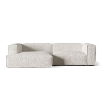 Coltar modular stanga 4 locuri, Nuria-260, Micadoni Home, 292x147x72 cm, tesatura boucle, gri bej melange