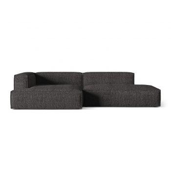 Coltar modular stanga 4 locuri, Nuria-260, Micadoni Home, 312x147x72 cm, tesatura boucle, antracit