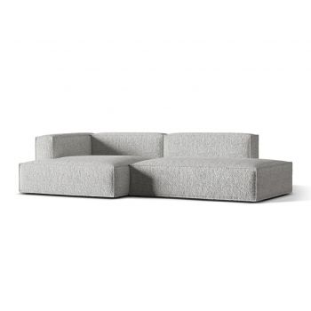 Coltar modular stanga 4 locuri, Nuria-260, Micadoni Home, 312x147x72 cm, tesatura boucle, argintiu
