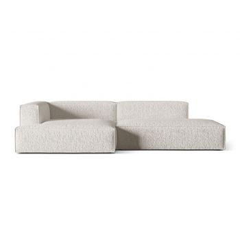 Coltar modular stanga 4 locuri, Nuria-260, Micadoni Home, 312x147x72 cm, tesatura boucle, gri bej melange