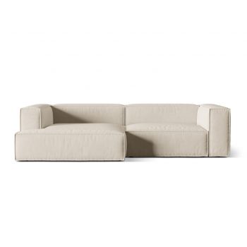 Coltar modular stanga 4 locuri, Nuria-88, Micadoni Home, 292x147x72 cm, catifea, bej