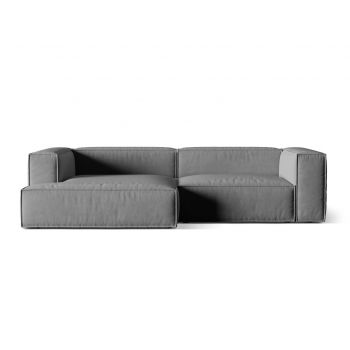 Coltar modular stanga 4 locuri, Nuria-88, Micadoni Home, 292x147x72 cm, catifea, gri