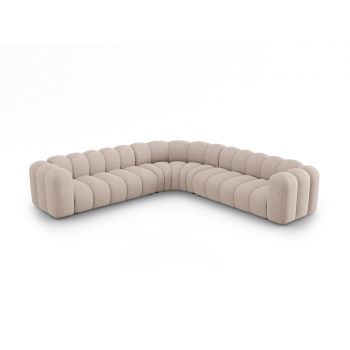 Coltar simetric modular 5 locuri, Lupine-140, Micadoni Home, 309x309x70 cm, tesatura chenille din poliester, bej