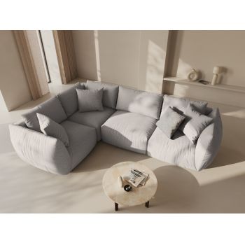Coltar stanga 4 locuri, Chris-259, Micadoni Home, 295x210x80 cm, tesatura structurata chenille, natural