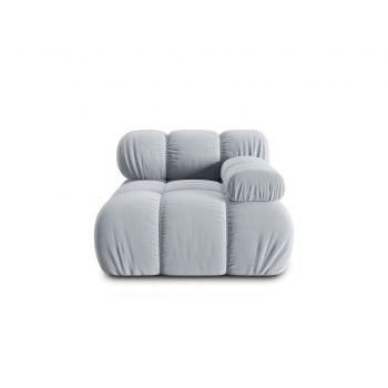Modul dreapta pentru canapea, 1 loc, Bellis-51, Micadoni Home, 94x94x70 cm, catifea, albastru deschis