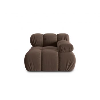Modul dreapta pentru canapea, 1 loc, Bellis-51, Micadoni Home, 94x94x70 cm, catifea, maro inchis