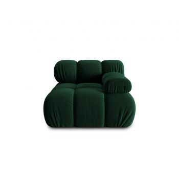 Modul dreapta pentru canapea, 1 loc, Bellis-51, Micadoni Home, 94x94x70 cm, catifea, verde bottle