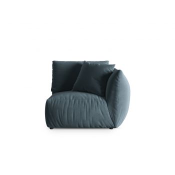 Modul dreapta pentru canapea, 1 loc, Chris-184, Micadoni Home, 110x100x80 cm, catifea, albastru pastel