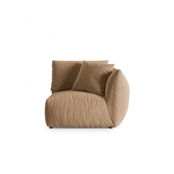Modul dreapta pentru canapea, 1 loc, Chris-184, Micadoni Home, 110x100x80 cm, catifea, bej sand