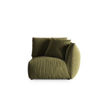 Modul dreapta pentru canapea, 1 loc, Chris-184, Micadoni Home, 110x100x80 cm, catifea, verde deschis