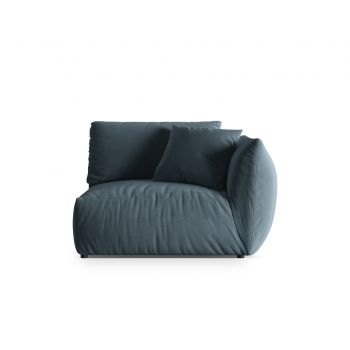Modul dreapta pentru canapea, 1 loc, Chris-184, Micadoni Home, 130x100x80 cm, catifea, albastru pastel