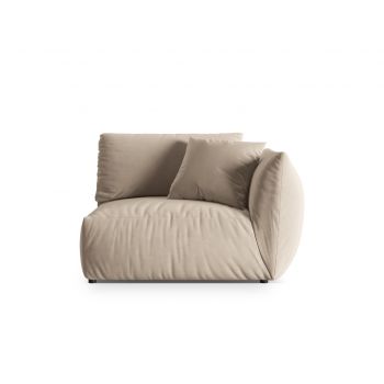 Modul dreapta pentru canapea, 1 loc, Chris-184, Micadoni Home, 130x100x80 cm, catifea, ecru