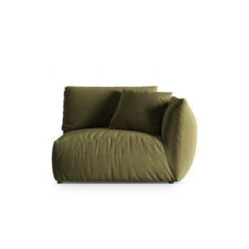 Modul dreapta pentru canapea, 1 loc, Chris-184, Micadoni Home, 130x100x80 cm, catifea, verde deschis