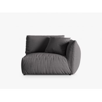 Modul dreapta pentru canapea, 1 loc, Chris-259, Micadoni Home, 130x100x80 cm, tesatura structurata chenille, gri beton