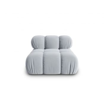 Modul pentru canapea, 1 loc, Bellis-51, Micadoni Home, 94x94x70 cm, catifea, albastru deschis