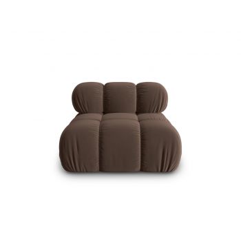 Modul pentru canapea, 1 loc, Bellis-51, Micadoni Home, 94x94x70 cm, catifea, maro inchis