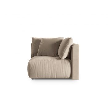 Modul pentru canapea, 1 loc, Chris-184, Micadoni Home, 100x100x80 cm, catifea, ecru
