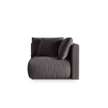 Modul pentru canapea, 1 loc, Chris-184, Micadoni Home, 100x100x80 cm, catifea, gri inchis
