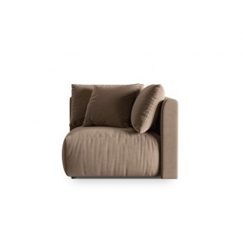 Modul pentru canapea, 1 loc, Chris-184, Micadoni Home, 100x100x80 cm, catifea, maro deschis
