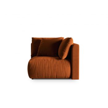 Modul pentru canapea, 1 loc, Chris-184, Micadoni Home, 100x100x80 cm, catifea, teracota