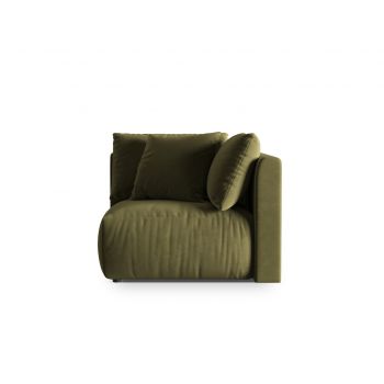 Modul pentru canapea, 1 loc, Chris-184, Micadoni Home, 100x100x80 cm, catifea, verde deschis