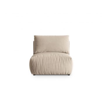 Modul pentru canapea, 1 loc, Chris-184, Micadoni Home, 100x85x80 cm, catifea, ecru