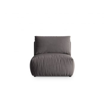 Modul pentru canapea, 1 loc, Chris-184, Micadoni Home, 100x85x80 cm, catifea, gri inchis