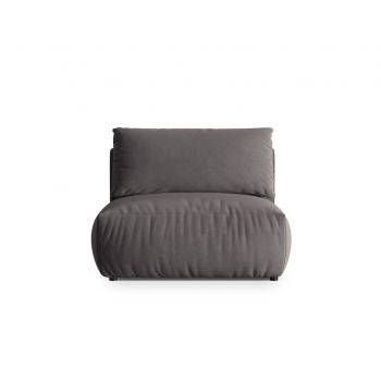Modul pentru canapea, 1 loc, Chris-184, Micadoni Home, 105x100x80 cm, catifea, gri inchis