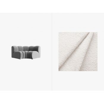 Modul pentru canapea, 1 loc, Lupine-101, Micadoni Home, 185x95x70 cm, tesatura boucle, alb